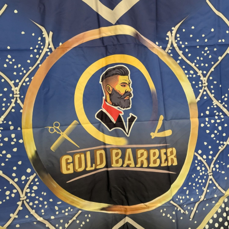 Pelerină frizerie Tuns, Profesională, Lunga, Design Barber, Albastra [2]