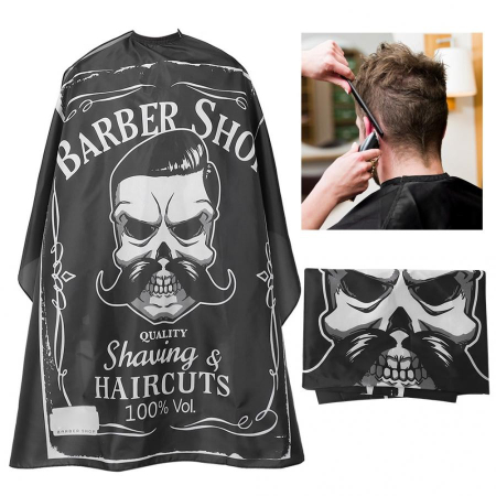 Pelerina manta pentru tuns barbati gri/negru lunga frizerie coafor barber shop [6]