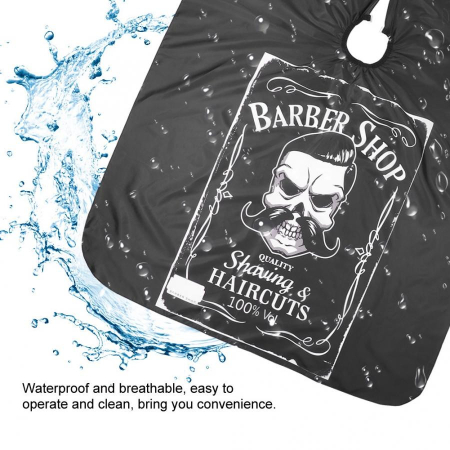 Pelerina manta pentru tuns barbati gri/negru lunga frizerie coafor barber shop [4]