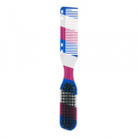 Perii de par si piepteni - Perie barba dubla, de buzunar, cu pieptene barber
