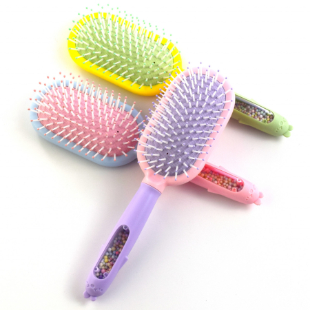 Coafor si Frizerie - Perie de coafat fete, multicolora, model decorat cu bilute si strasuri