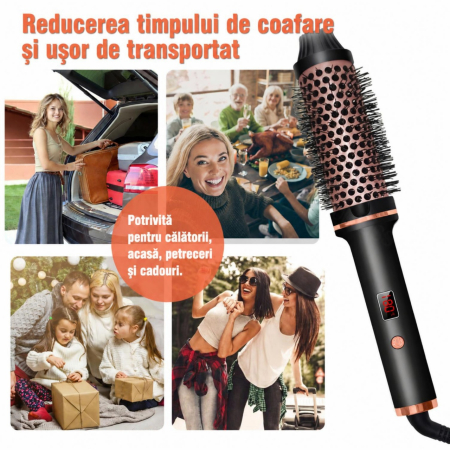 Perie electrica pentru volum cu aer cald pentru coafat parul, uscare, indreptare, bucle si styling [9]