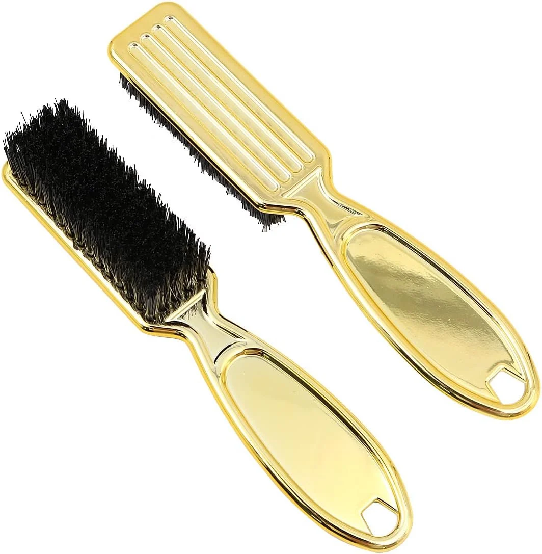 Perii de par si piepteni - Perie pentru barba Aurie Gold, Mica, de buzunar
