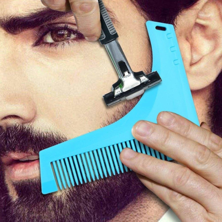 Coafor si Frizerie - Piepten barba Model cu Sablon pentru conturarea si modelarea barbii