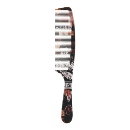 Coafor si Frizerie - Piepten barber profesional cu maner imprimeu vintage Barber