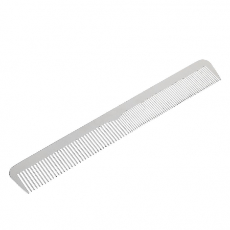 Perii de par si piepteni - Piepten din metal frizerie barber shop, argintiu, sterilizabil