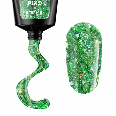 Polygel color Glitter · 30 ml · Green [1]