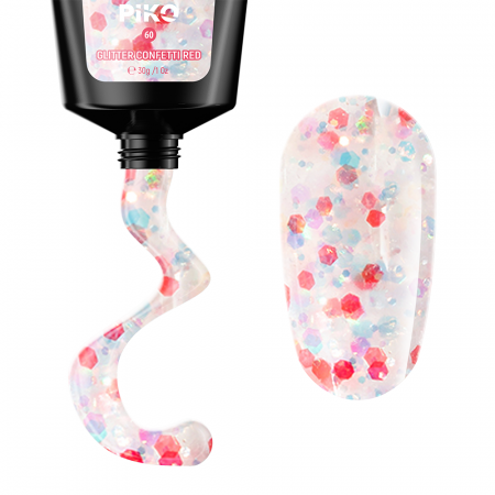 Polygel color Glitter · 30 ml · Confetti Red [1]