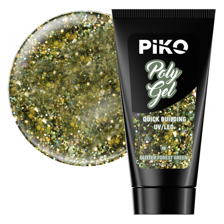 Manichiura si pedichiura - Polygel color Glitter · 30 ml · Forest Green