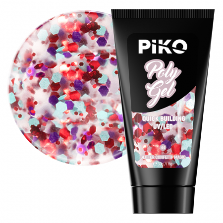 Manichiura si pedichiura - Polygel color Glitter · 30 ml · Confetti Magic