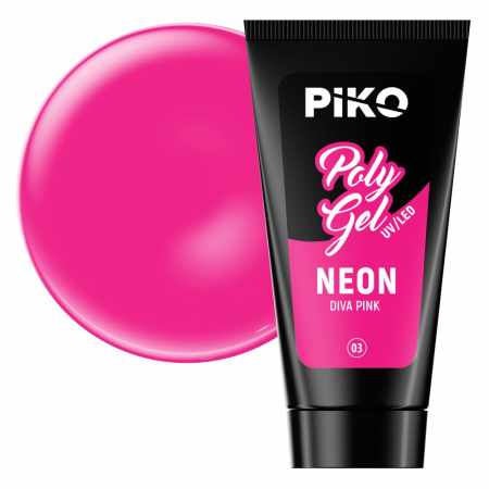Manichiura si pedichiura - Polygel color Piko Neon · 30 ml · Diva Pink