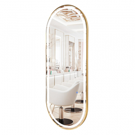 Post de lucru - Post de lucru coafor dotare mobilier salon coafor Oglinda LED PS006. margine aurie