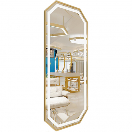 Post de lucru - Post de lucru coafor dotare mobilier salon coafor Oglinda LED PS007. margine aurie