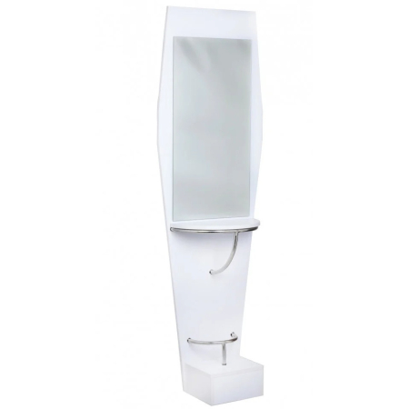 Post de lucru - Post de lucru coafor PS002 alb cu suport picioare Oglinda frizerie