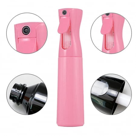 Pulverizator automat coafor, mare, 300 ml, plastic dur, roz pastel, profesional [4]