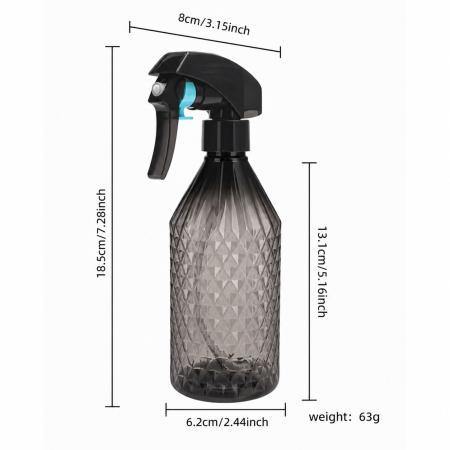 Pulverizator frizerie cu design 3D, profesional, cu bila metalica la capat, plastic rezistent dur [2]