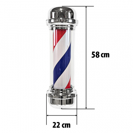 Reclama luminoasa led Frizerie Barber Shop, Semn Barber Pole, 58cm, rotativa [1]