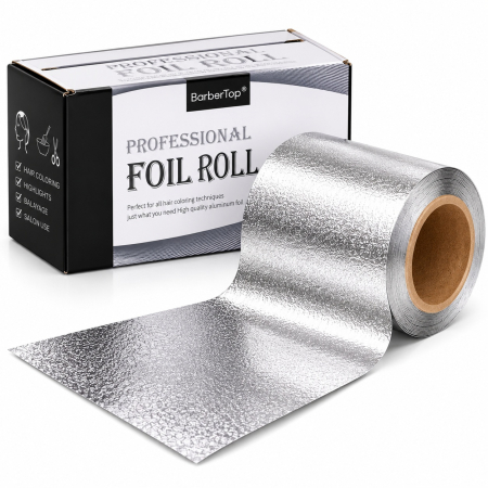 Rola folie aluminiu profesionala pentru vopsit parul, 12 cm X 50 m, frizerie, coafor [3]