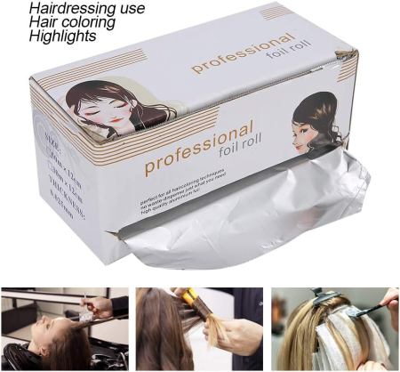 Rola folie aluminiu profesionala pentru vopsit parul suvite, 16cm x 1.25m [3]
