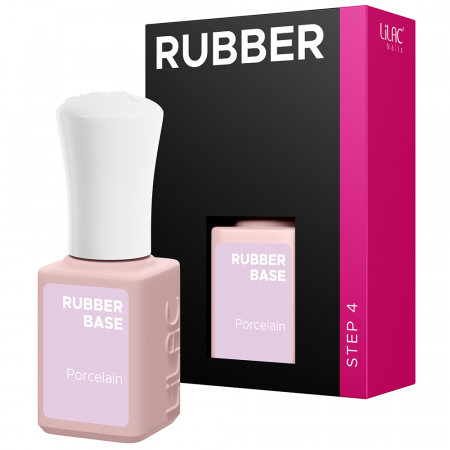 Rubber Base Lilac, Porcelain, baza si oja semipermanenta 6 g [2]