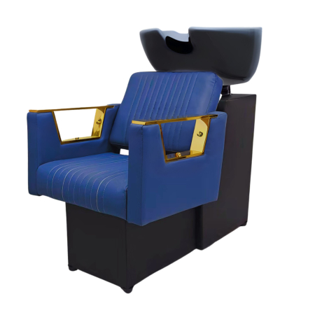 Scafa coafor - Scafă Coafor Profesională Albastru Închis cu Auriu – Bazin Ceramic Premium