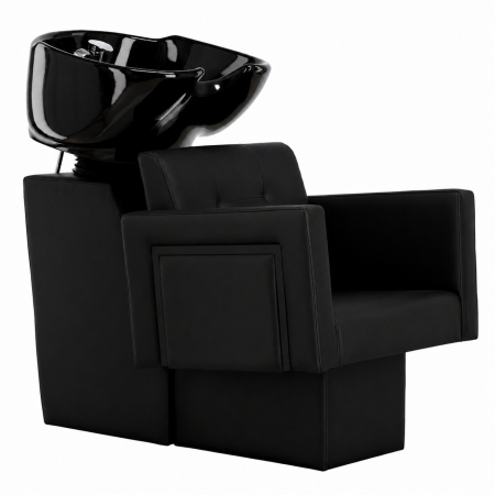Mobilier frizerie - Scafa frizerie coafor, cu bazin din ceramica, Neagra, Profesionala, Universala