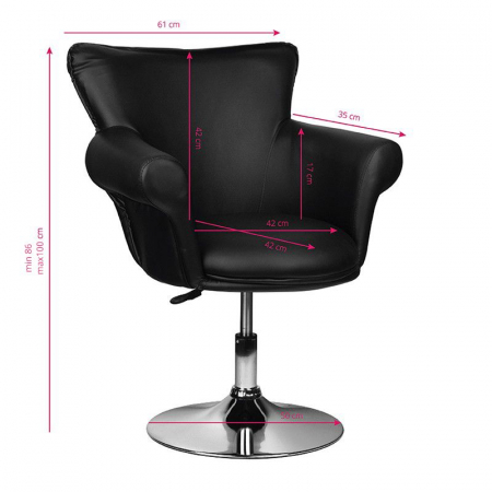 Scaun coafor Diva · negru [4]