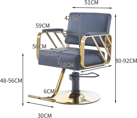 Scaun coafor luxos, Negru cu auriu, hidraulic, reglabil pe inaltime, pentru frizerie [3]