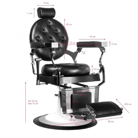 Scaun frizerie barber shop model Imperator Black BarberPub [4]