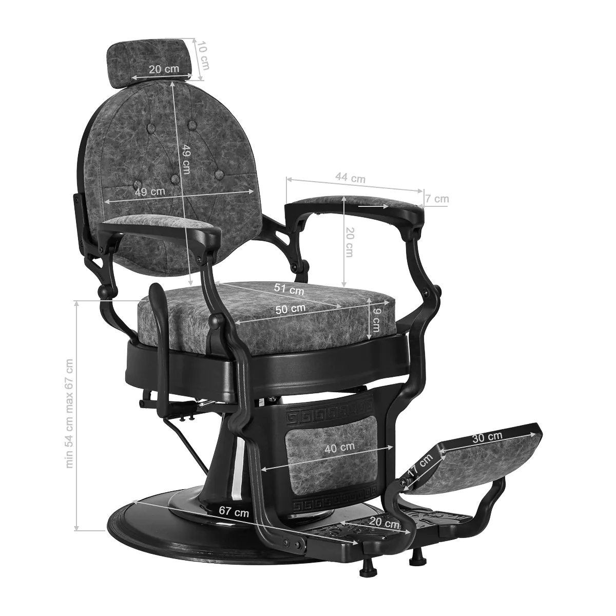 Scaun frizerie Imperator Old Leather Gray · BarberPub [4]