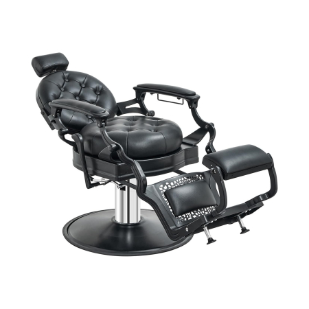 Scaun frizerie Kingsley negru profesional – reglaj hidraulic, spătar ergonomic, bază stabilă [1]