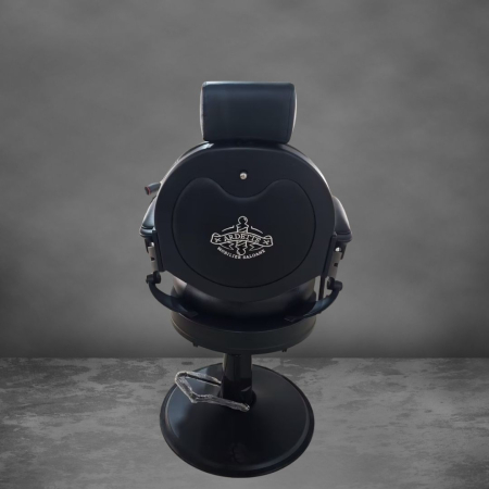 Scaun frizerie Kingsley negru profesional – reglaj hidraulic, spătar ergonomic, bază stabilă [6]