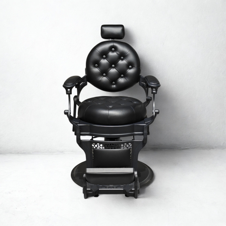 Scaun frizerie Kingsley negru profesional – reglaj hidraulic, spătar ergonomic, bază stabilă [2]