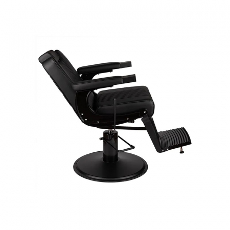 Scaun frizerie pentru Barber Shop, negru, luxos, cu tetiera, rabatabil pe spate [6]