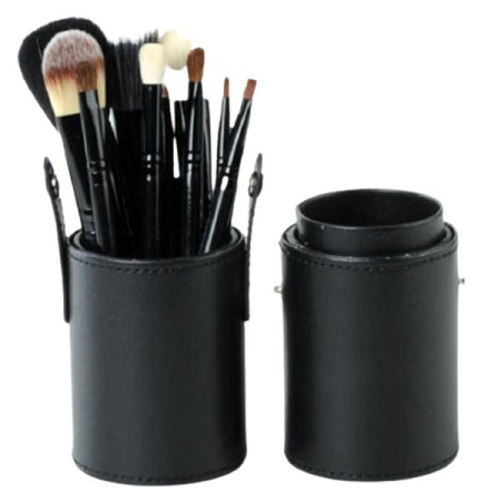 Make-up - Set 12 pensule pentru machiaj negre in tub pentru depozitare