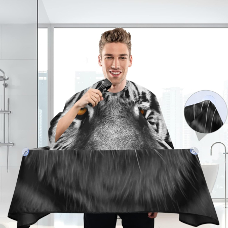 Set 2 Pelerine tuns profesionale negre, impermeabile, pentru frizerie si coafor [7]