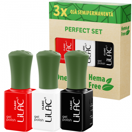 Manichiura si pedichiura - Set 3 oje semipermanente fara Hema, Colectia basic, 3 bucati
