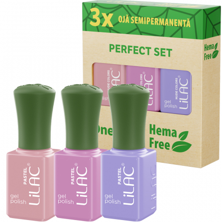 Manichiura si pedichiura - Set 3 oje semipermanente fara Hema, Colectia pastel, 3 bucati