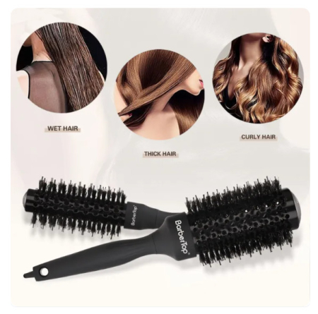 Set 4 perii rotunde profesionale coafor, ceramice, 25/32/45/53mm, cu ac pentru secționare, perii rotunde pentru coafat [5]