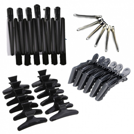 Coafor si Frizerie - Set 42 clipsuri clesti clame metalice frizerie coafor aligator crocodil