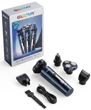 Coafor si Frizerie - Set aparat de ras si tuns 3‑in‑1 Geemy GM‑8105, fara fir, afisaj LED, incarcare USB