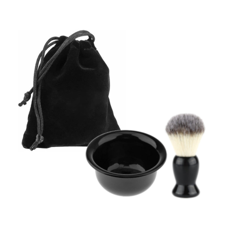 Coafor si Frizerie - Set barbierit complet, 3 piese cu bol si pamatuf pentru barbierit
