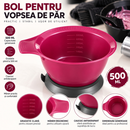 Set Bol cu 3 pensule pentru Vopsea de Păr 500 ml Profesional [1]