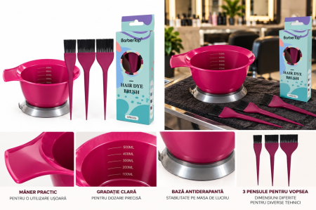 Set Bol cu 3 pensule pentru Vopsea de Păr 500 ml Profesional [10]