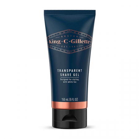 Set Cadou pentru stilizare King C. Gillette: Aparat de ras cu margine dubla + 5 Lame de rezerva + Gel de ras transparent, 150 ml [3]