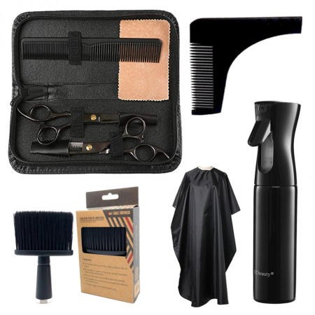 Coafor si Frizerie - Set complet kit ustensite accesorii frizerie coafor NECK cu foarfeca de tuns si filat