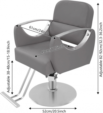 Set complet mobilier coafor cu scafa, scaun frizerie, oglinda LED, Gri cu Argintiu [6]