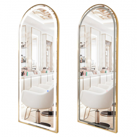 Set complet mobilier coafor cu scaun verde cu auriu și scafă profesională [6]