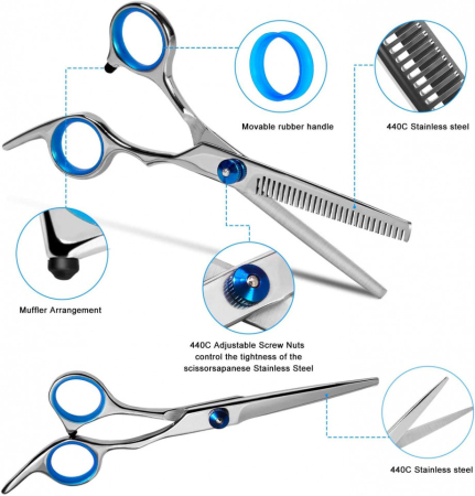 Set foarfeca de tuns si filat Asko 6" pentru frizerie coafor salon inox [4]