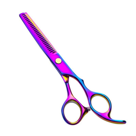 Set foarfeca de tuns si filat multicolor Milano marime 6" si piepten carbon clame pentru frizerie salon [1]